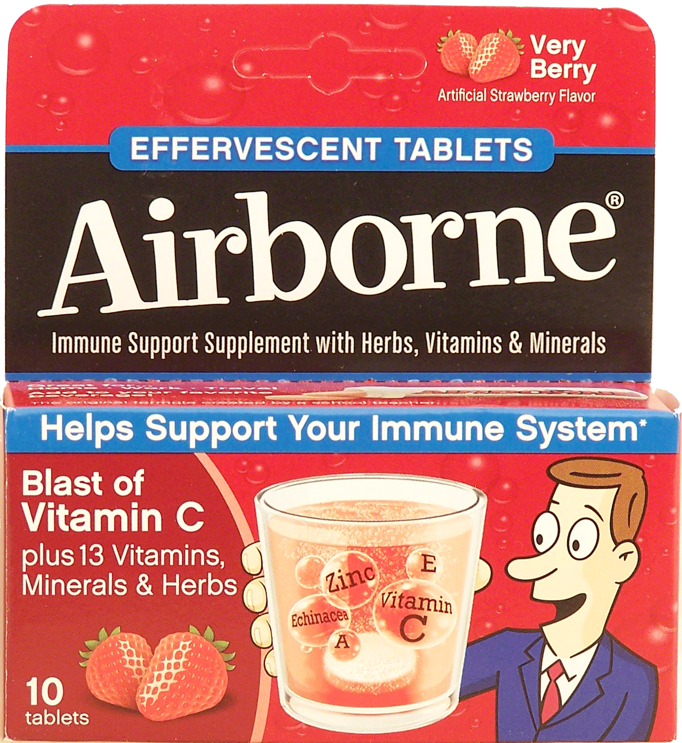 Airborne  immune support supplement with herbs, vitamins & minerals, very berry flavor effervescent tablets Full-Size Picture